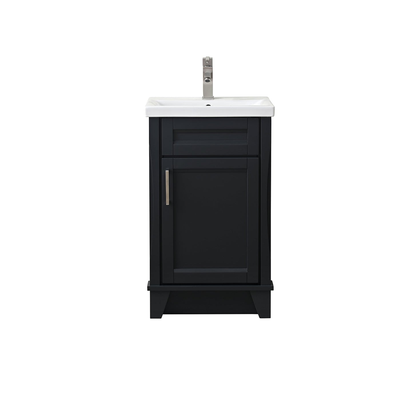 Dark Gray Terni 20 in. Single Sink Vanity with White Ceramic Sink Top, Brushed nickel Hardware Finish