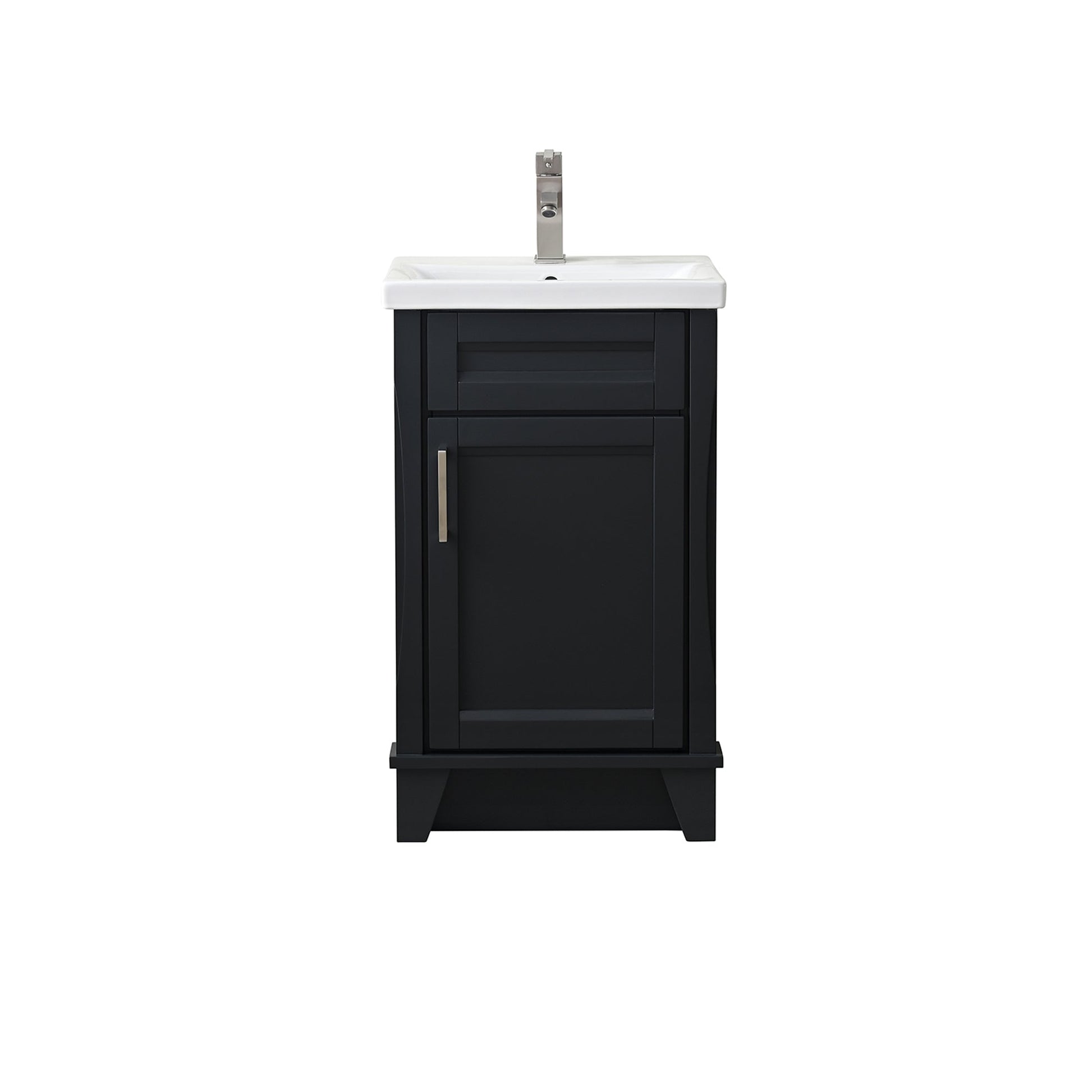 Dark Gray Terni 20 in. Single Sink Vanity with White Ceramic Sink Top, Brushed nickel Hardware Finish