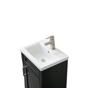 Dark Gray Terni 20 in. Single Sink Vanity with White Ceramic Sink Top, Brushed nickel Hardware Finish