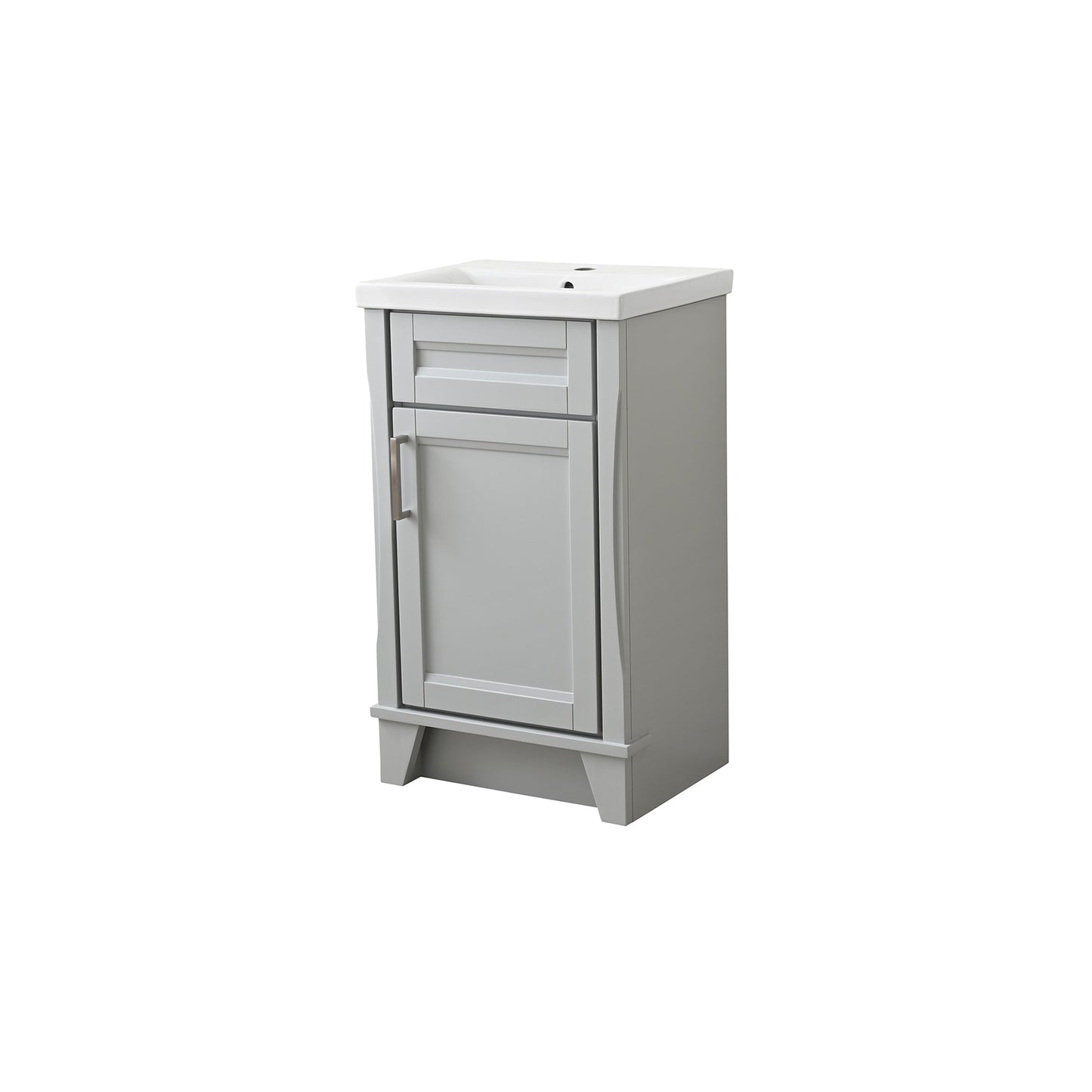 Light Gray Terni 20 in. Single Sink Vanity with White Ceramic Sink Top, Brushed nickel Hardware Finish