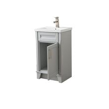 Load image into Gallery viewer, Light Gray Terni 20 in. Single Sink Vanity with White Ceramic Sink Top, Brushed nickel Hardware Finish open