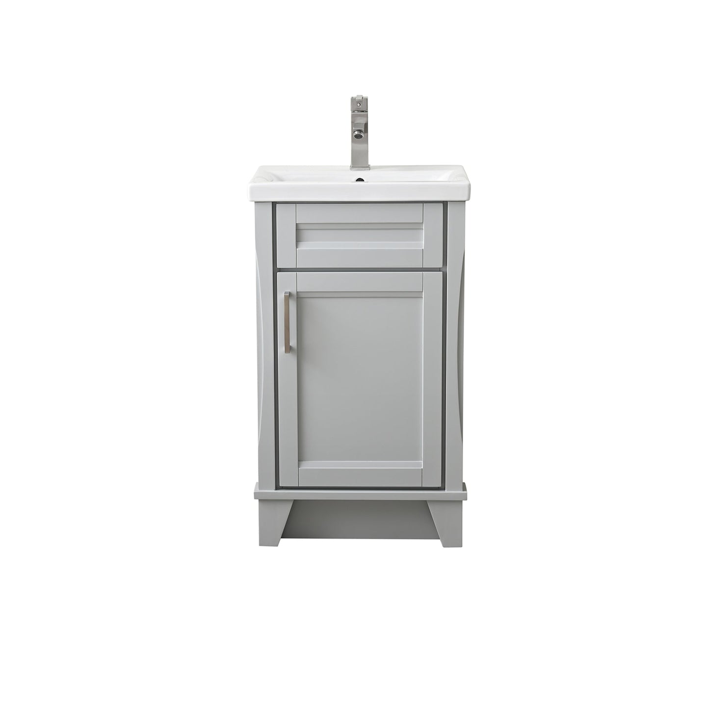 Light Gray Terni 20 in. Single Sink Vanity with White Ceramic Sink Top, Brushed nickel Hardware Finish