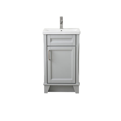 Light Gray Terni 20 in. Single Sink Vanity with White Ceramic Sink Top, Brushed nickel Hardware Finish