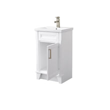 Load image into Gallery viewer, White Terni 20 in. Single Sink Vanity with White Ceramic Sink Top, Brushed nickel Hardware Finish open