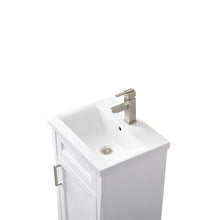 Load image into Gallery viewer, White Terni 20 in. Single Sink Vanity with White Ceramic Sink Top, Brushed nickel Hardware Finish