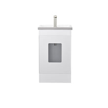 Load image into Gallery viewer, White Terni 20 in. Single Sink Vanity with White Ceramic Sink Top, Brushed nickel Hardware Finish back