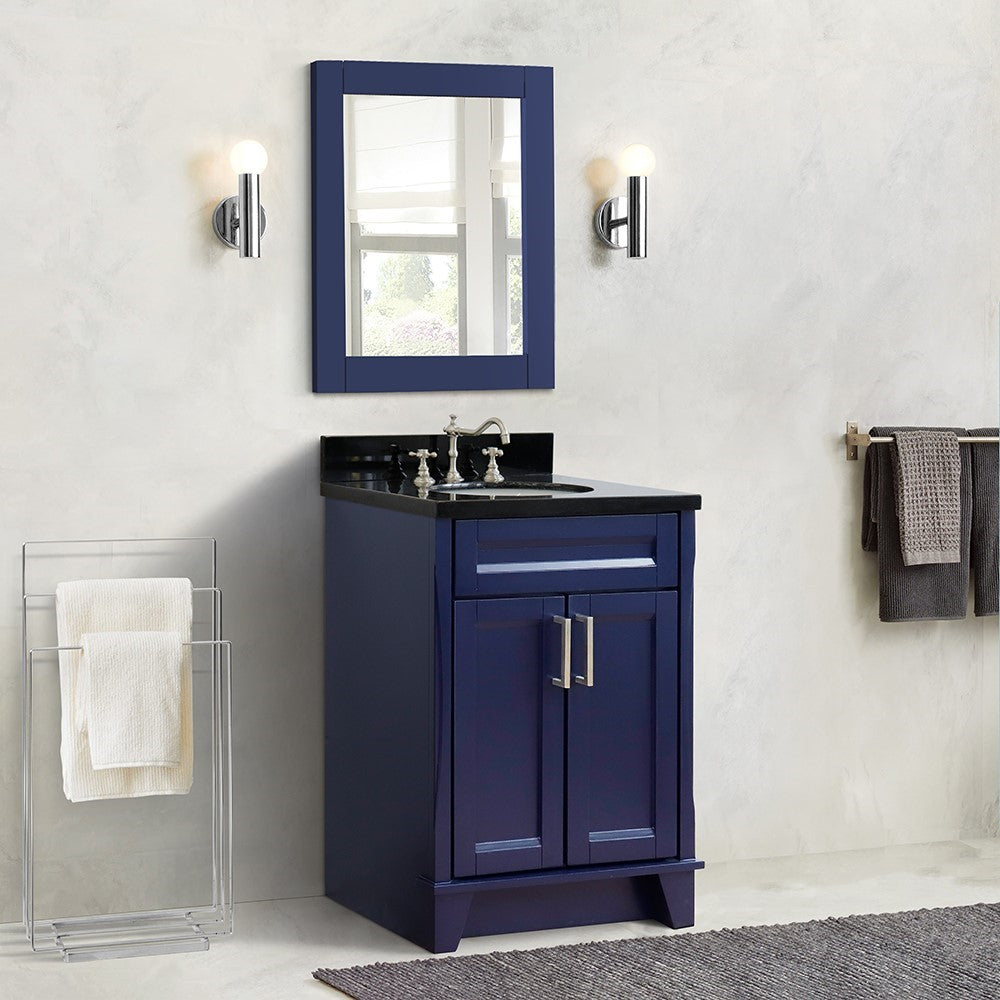 Bellaterra 25" Wood Single Vanity w/ Counter Top and Sink 400700-25-BU-BGO (Blue)