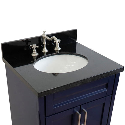 Bellaterra 25" Wood Single Vanity w/ Counter Top and Sink 400700-25-BU-BGO (Blue)