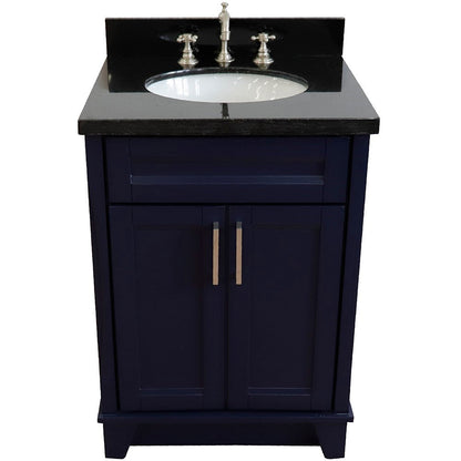 Bellaterra 25" Wood Single Vanity w/ Counter Top and Sink 400700-25-BU-BGO (Blue)