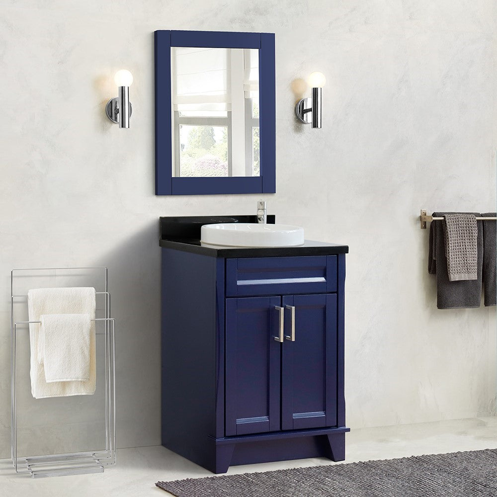 Bellaterra 25" Wood Single Vanity w/ Counter Top and Sink 400700-25-BU-BGRD (Blue)