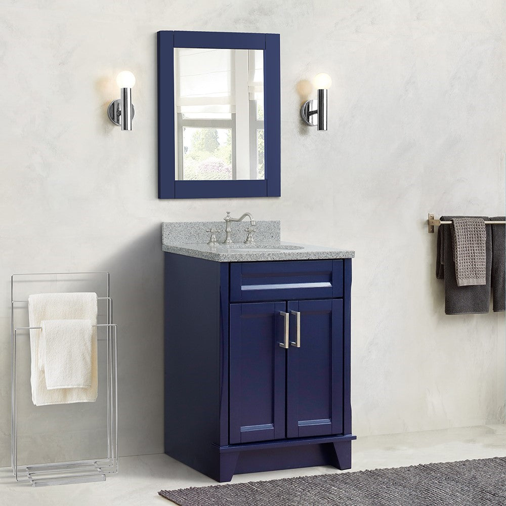 Bellaterra 25" Wood Single Vanity w/ Counter Top and Sink 400700-25-BU-GYO (Blue)