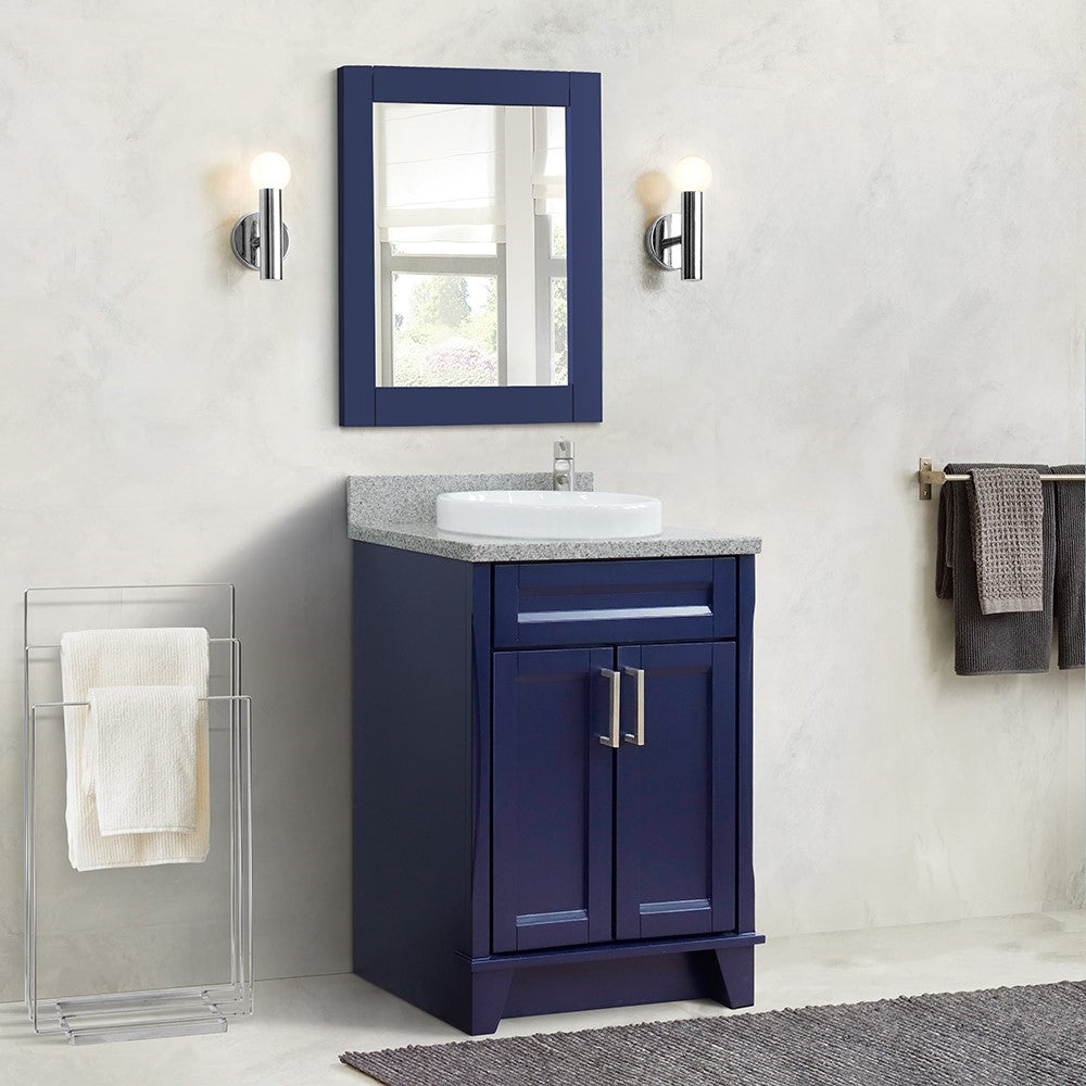 Bellaterra 25" Wood Single Vanity w/ Counter Top and Sink 400700-25-BU-GYRD (Blue)