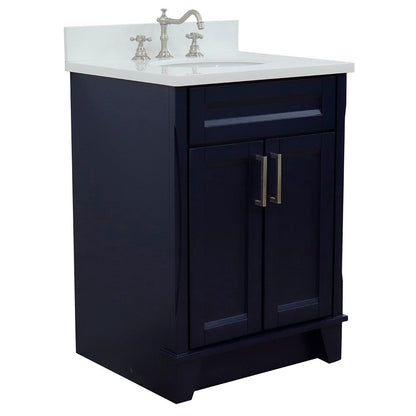 Bellaterra 25" Wood Single Vanity w/ Counter Top and Sink 400700-25-BU-WEO (Blue)