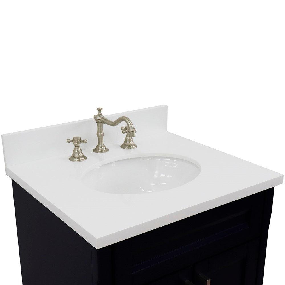 Bellaterra 25" Wood Single Vanity w/ Counter Top and Sink 400700-25-BU-WEO (Blue)