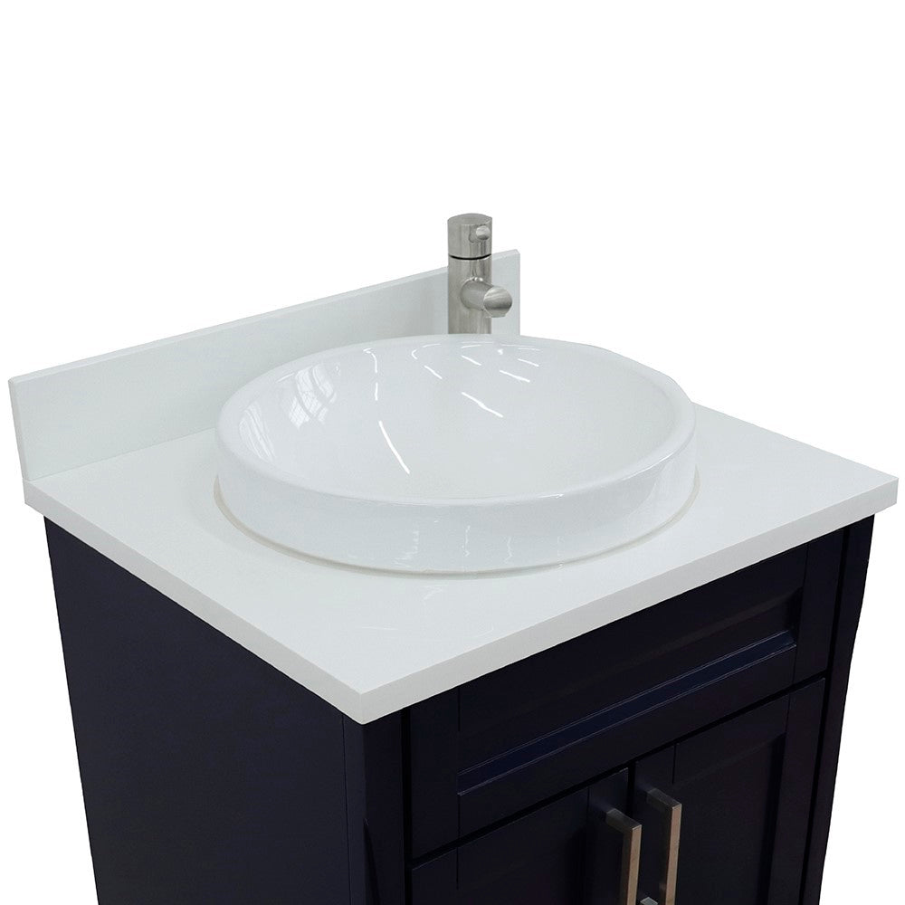 Bellaterra 25" Wood Single Vanity w/ Counter Top and Sink 400700-25-BU-WERD (Blue)