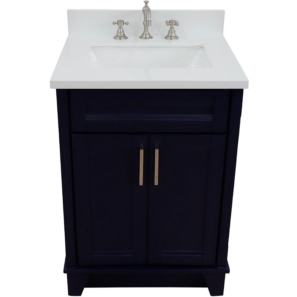 Bellaterra 25" Wood Single Vanity w/ Counter Top and Sink 400700-25-BU-WER (Blue)