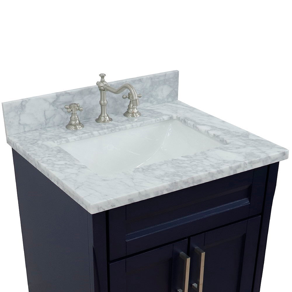 Bellaterra 25" Wood Single Vanity w/ Counter Top and Sink 400700-25-BU-WMR (Blue)