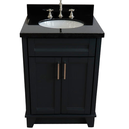 Bellaterra 25" Wood Single Vanity w/ Counter Top and Sink 400700-25-DG-BGO (Dark Gray)