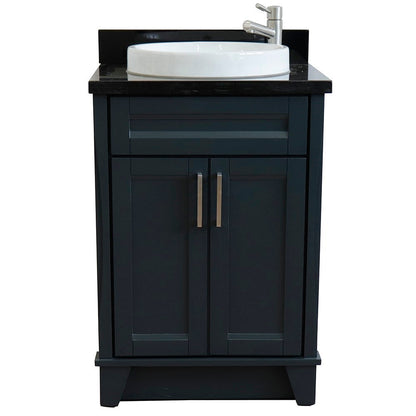 Bellaterra 25" Wood Single Vanity w/ Counter Top and Sink 400700-25-DG-BGRD (Dark Gray)