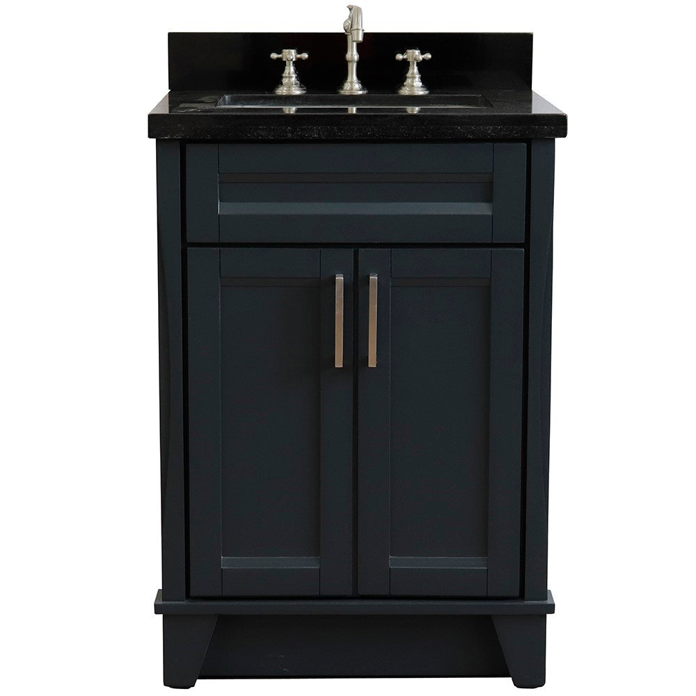 Bellaterra 25" Wood Single Vanity w/ Counter Top and Sink 400700-25-DG-BGR (Dark Gray)