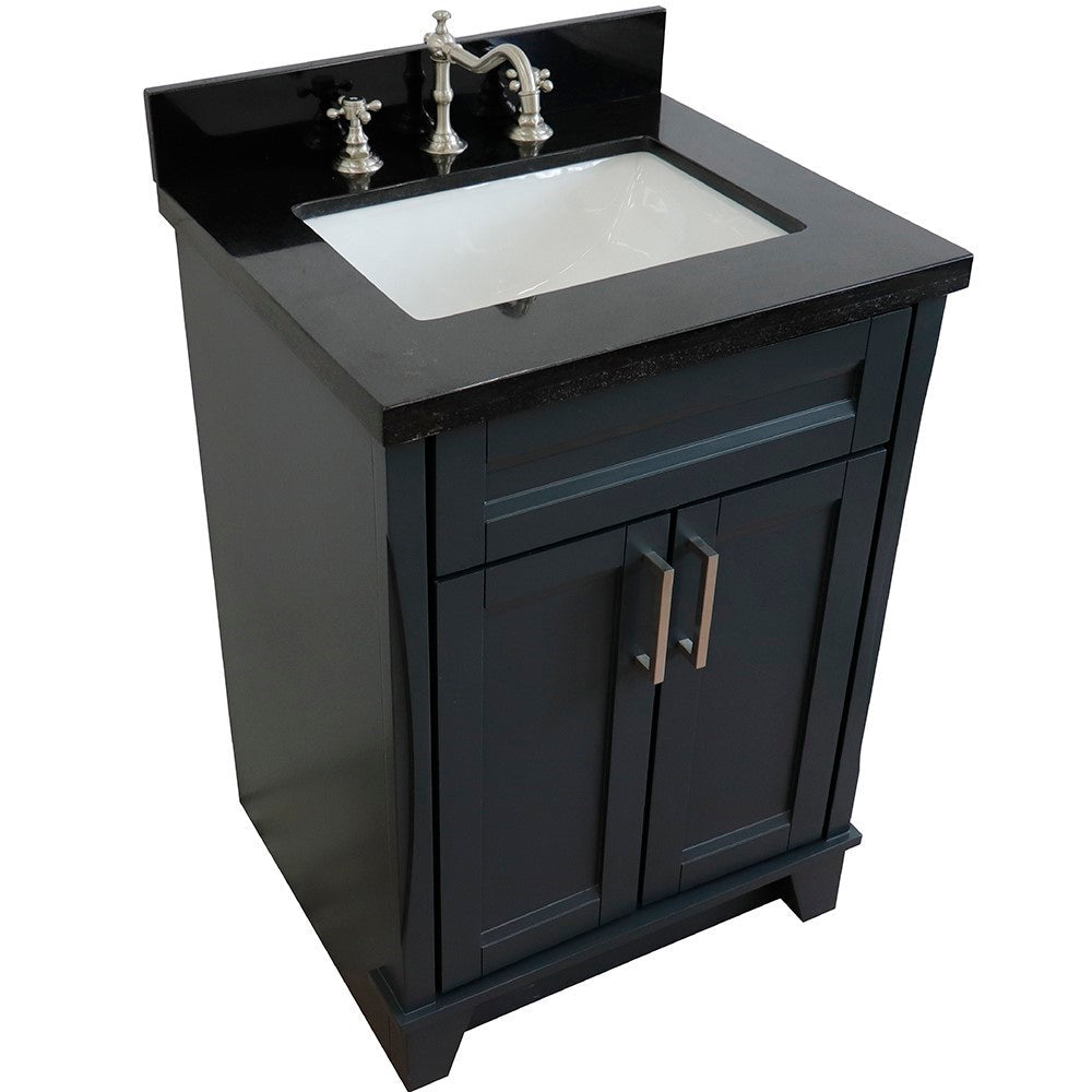 Bellaterra 25" Wood Single Vanity w/ Counter Top and Sink 400700-25-DG-BGR (Dark Gray)