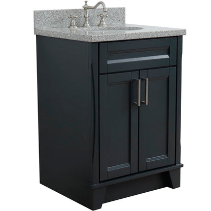 Bellaterra 25" Wood Single Vanity w/ Counter Top and Sink 400700-25-DG-GYO (Dark Gray)