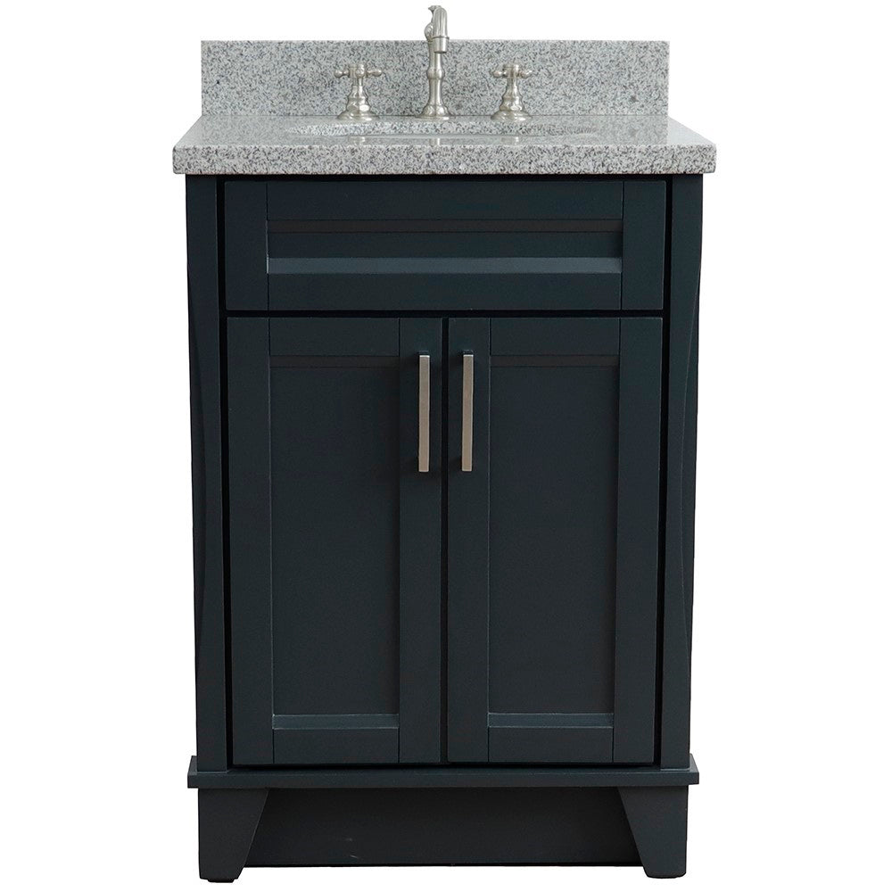 Bellaterra 25" Wood Single Vanity w/ Counter Top and Sink 400700-25-DG-GYO (Dark Gray)