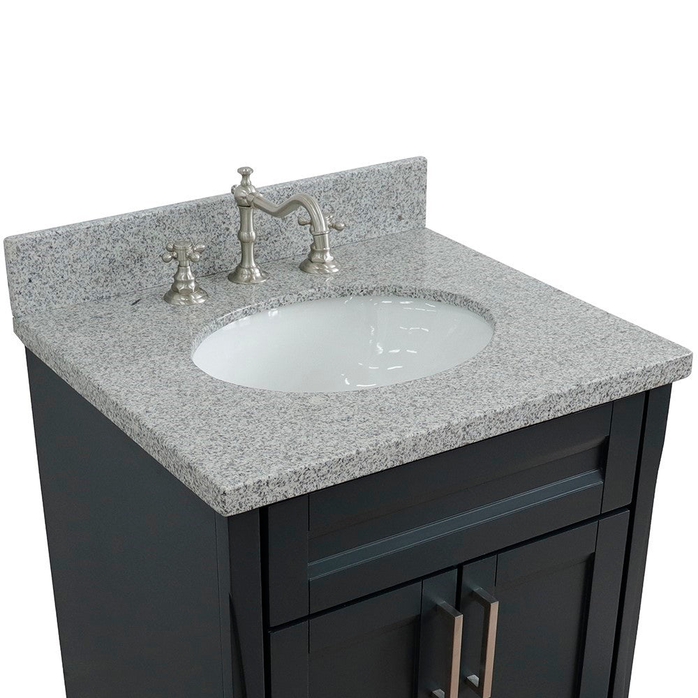 Bellaterra 25" Wood Single Vanity w/ Counter Top and Sink 400700-25-DG-GYO (Dark Gray)