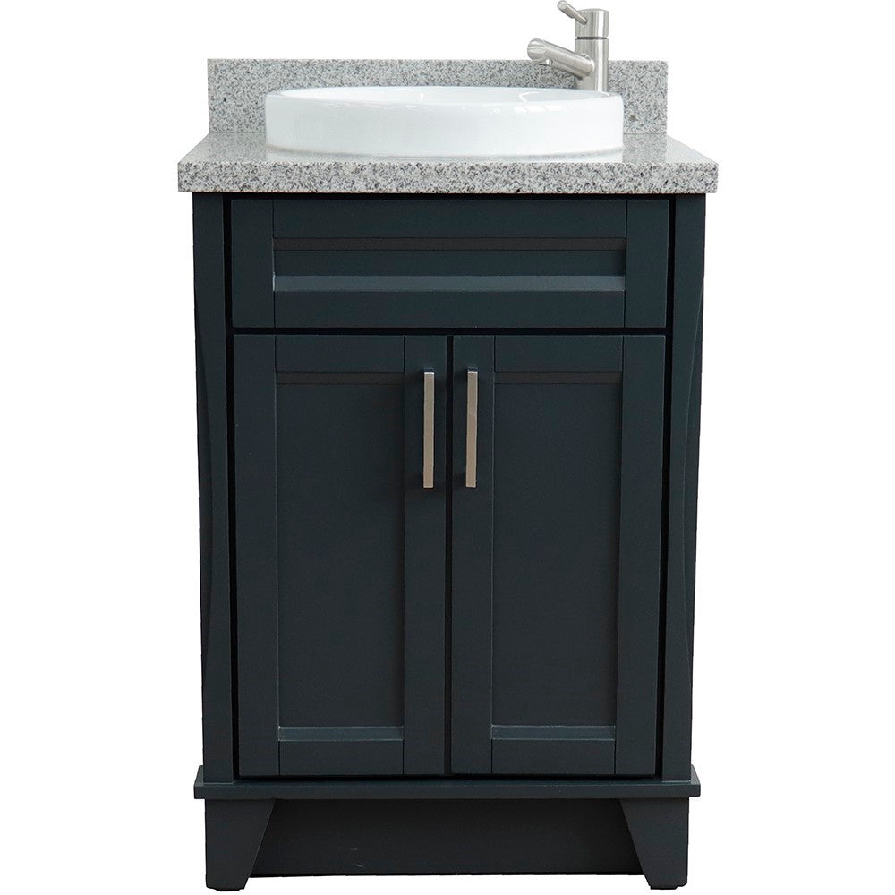 Bellaterra 25" Wood Single Vanity w/ Counter Top and Sink 400700-25-DG-GYRD (Dark Gray)