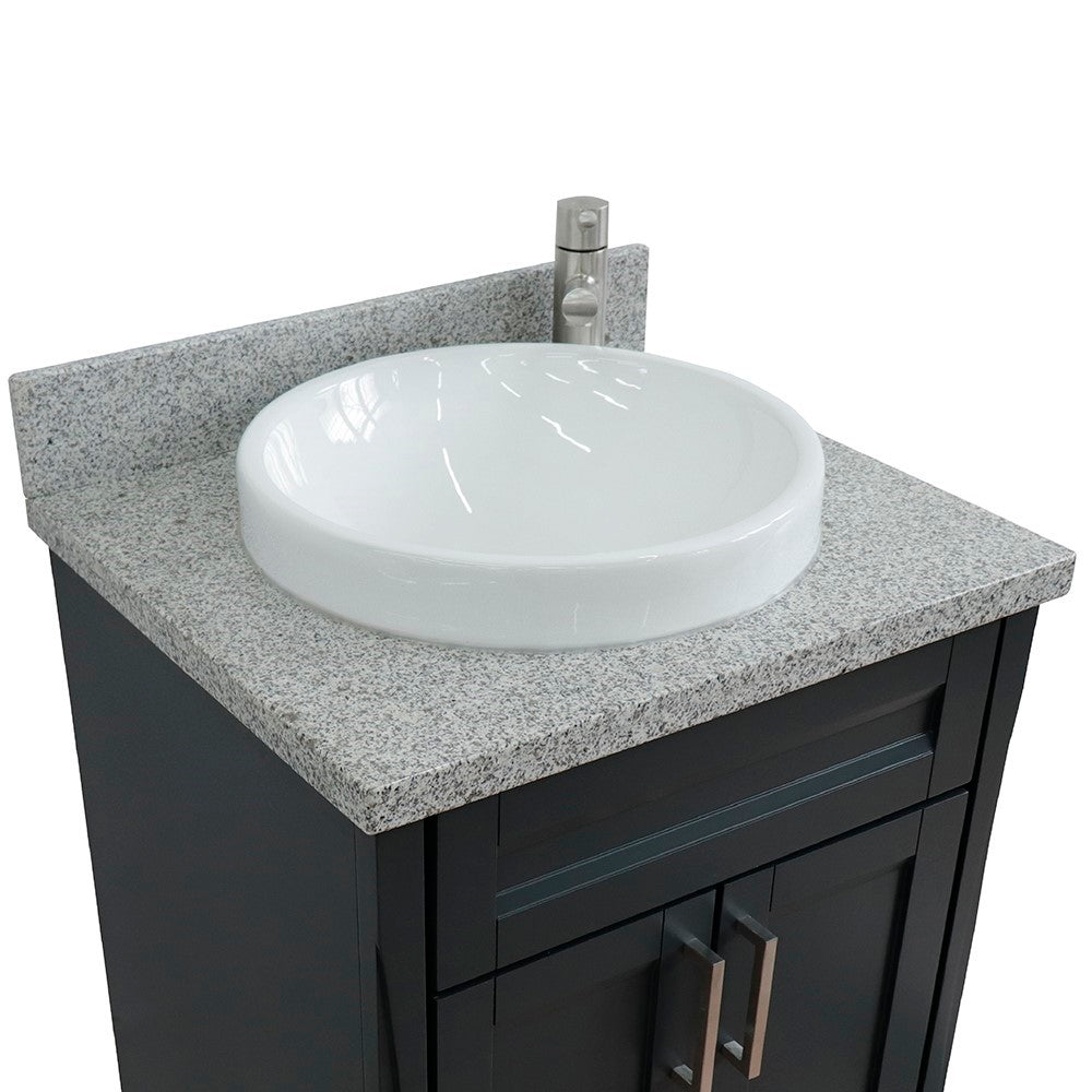 Bellaterra 25" Wood Single Vanity w/ Counter Top and Sink 400700-25-DG-GYRD (Dark Gray)