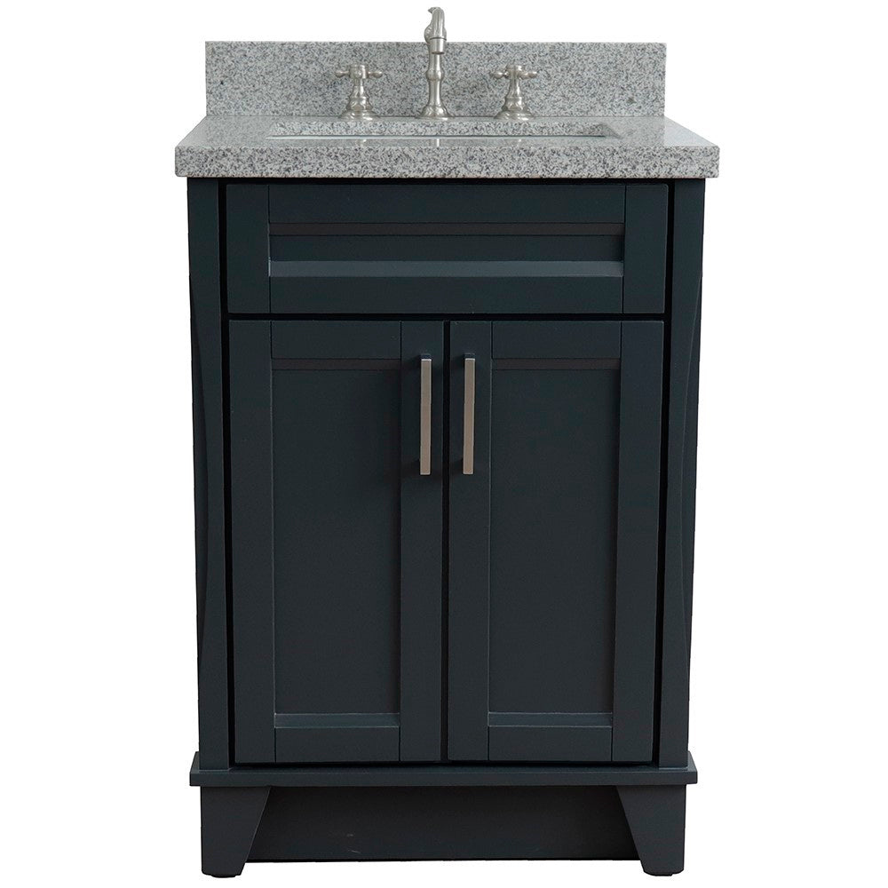 Bellaterra 25" Wood Single Vanity w/ Counter Top and Sink 400700-25-DG-GYR (Dark Gray)