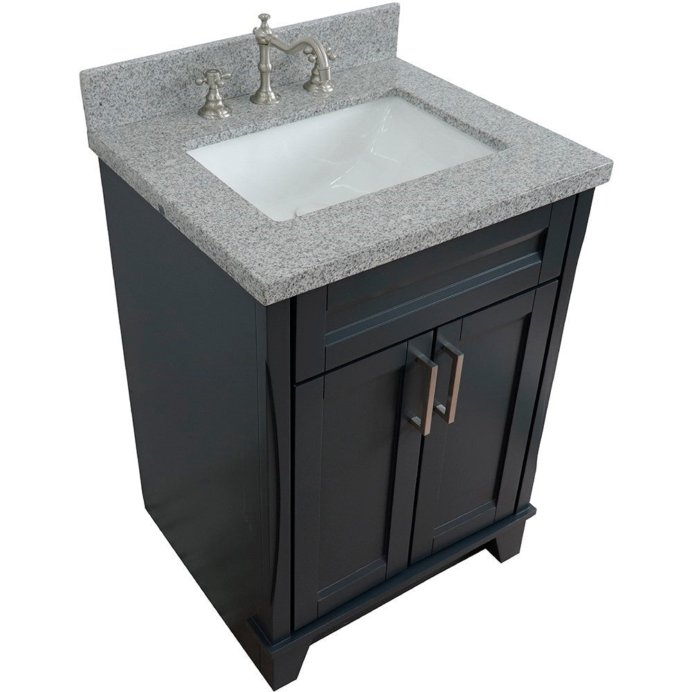 Bellaterra 25" Wood Single Vanity w/ Counter Top and Sink 400700-25-DG-GYR (Dark Gray)