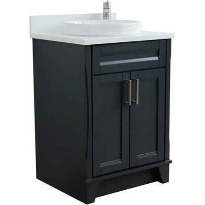 Bellaterra 25" Wood Single Vanity w/ Counter Top and Sink 400700-25-DG-WERD (Dark Gray)