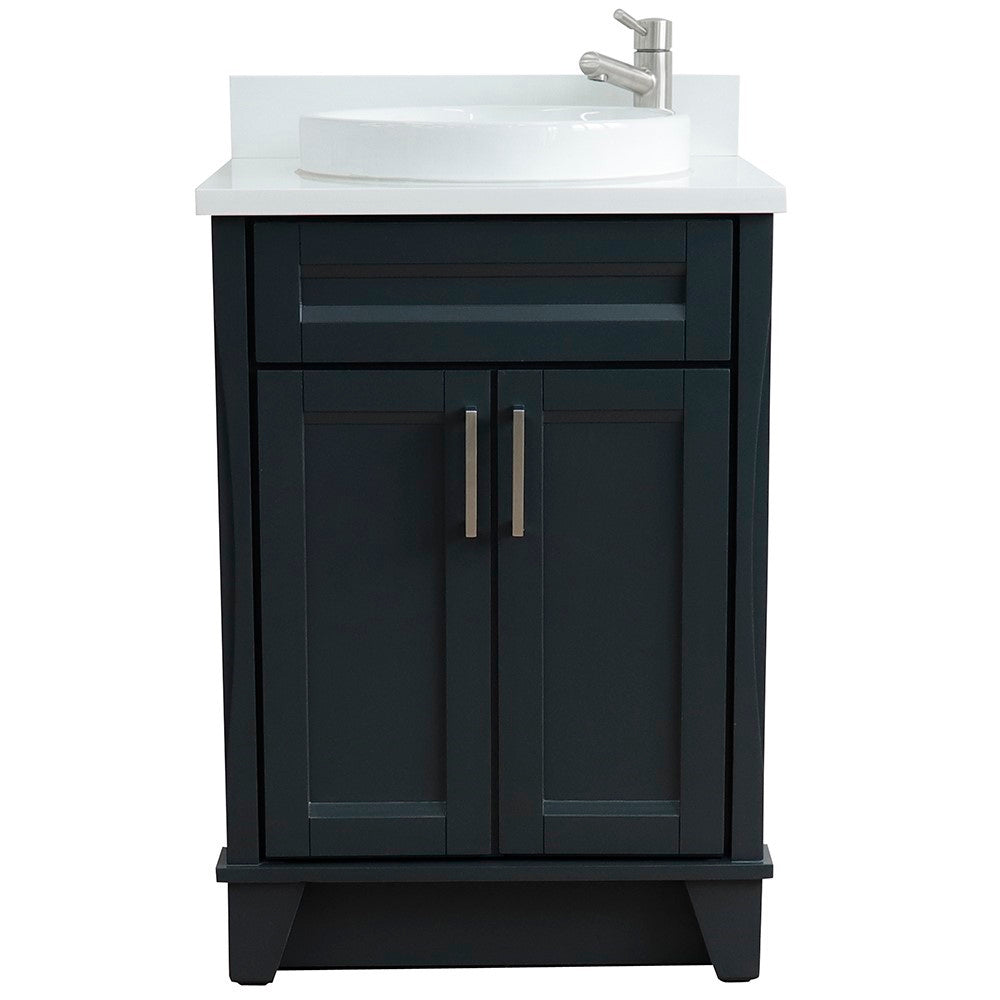 Bellaterra 25" Wood Single Vanity w/ Counter Top and Sink 400700-25-DG-WERD (Dark Gray)