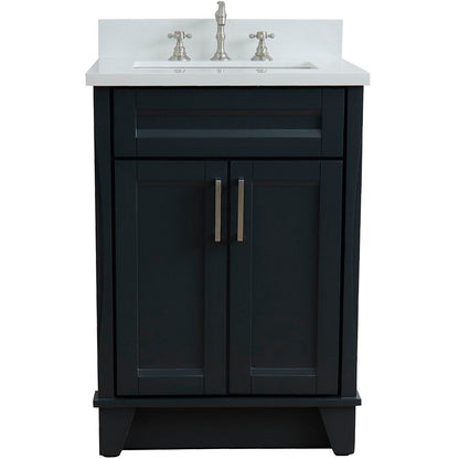 Bellaterra 25" Wood Single Vanity w/ Counter Top and Sink 400700-25-DG-WER (Dark Gray)