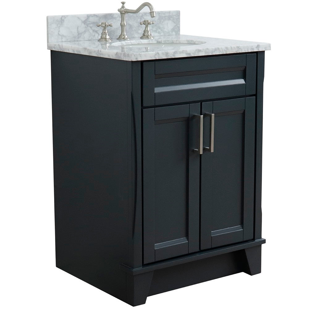 Bellaterra 25" Wood Single Vanity w/ Counter Top and Sink 400700-25-DG-WMO (Dark Gray)