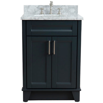 Bellaterra 25" Wood Single Vanity w/ Counter Top and Sink 400700-25-DG-WMO (Dark Gray)