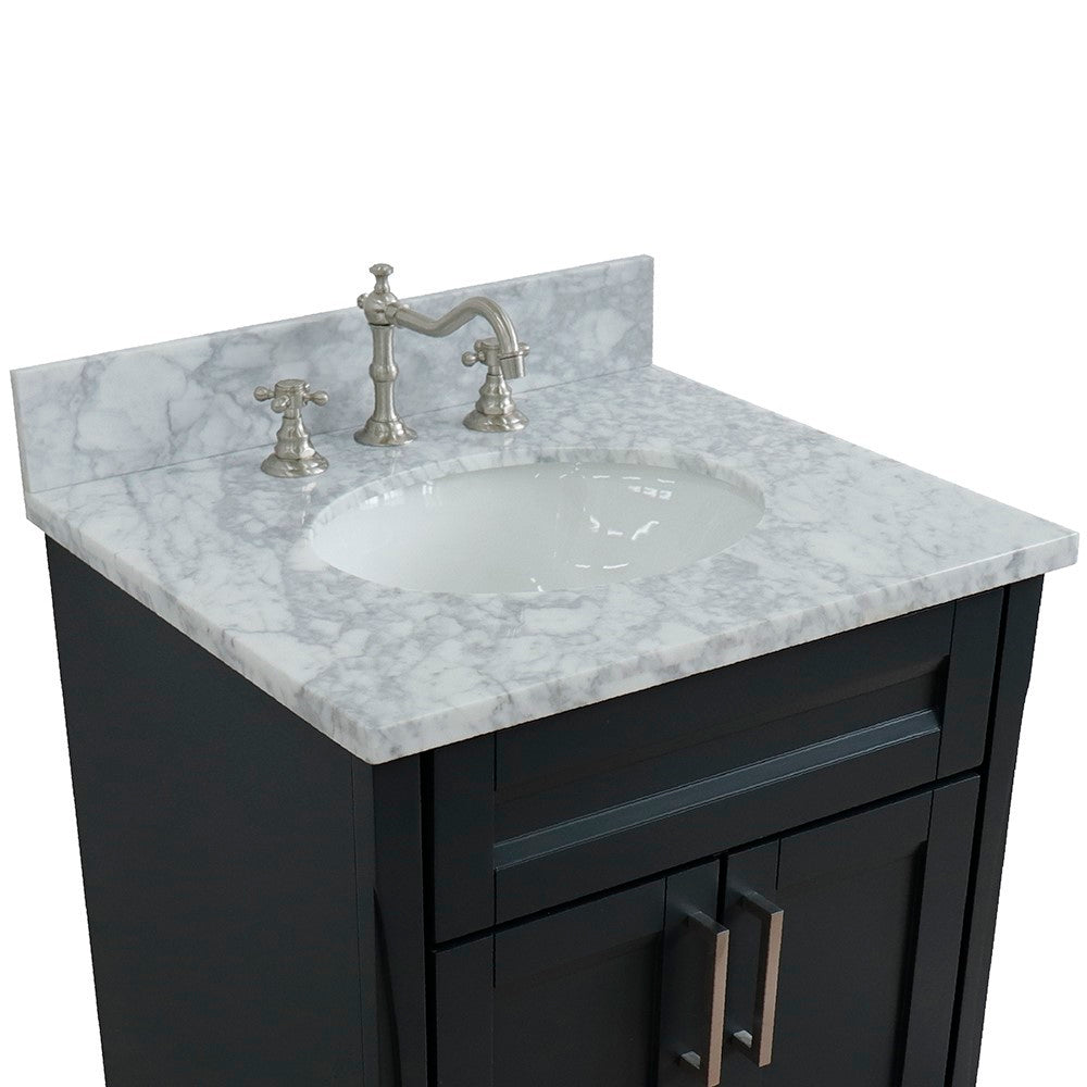 Bellaterra 25" Wood Single Vanity w/ Counter Top and Sink 400700-25-DG-WMO (Dark Gray)