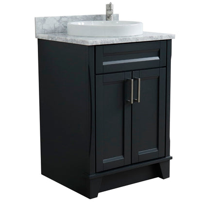 Bellaterra 25" Wood Single Vanity w/ Counter Top and Sink 400700-25-DG-WMRD (Dark Gray)