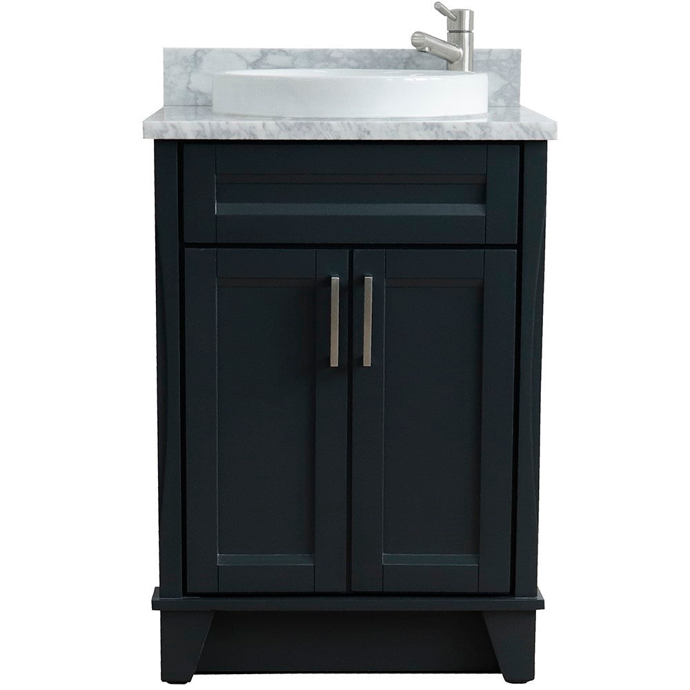 Bellaterra 25" Wood Single Vanity w/ Counter Top and Sink 400700-25-DG-WMRD (Dark Gray)