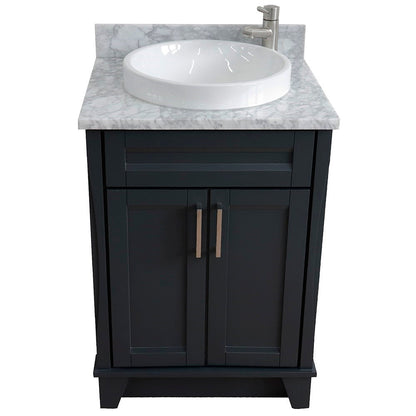 Bellaterra 25" Wood Single Vanity w/ Counter Top and Sink 400700-25-DG-WMRD (Dark Gray)