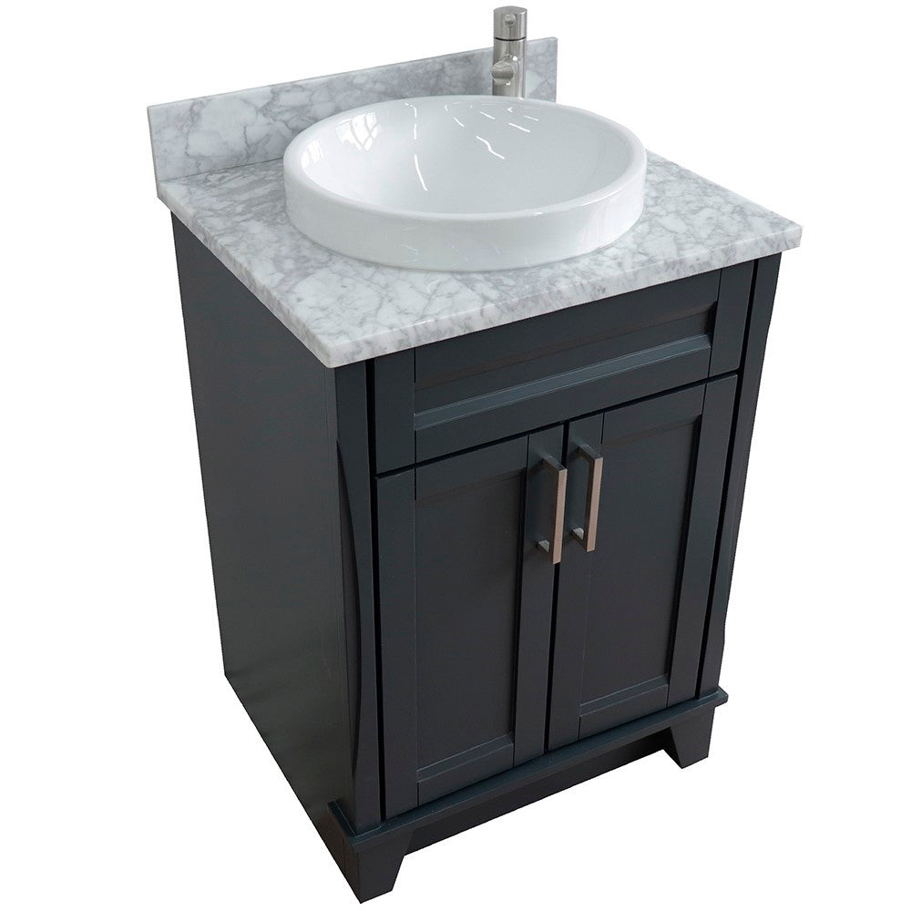 Bellaterra 25" Wood Single Vanity w/ Counter Top and Sink 400700-25-DG-WMRD (Dark Gray)