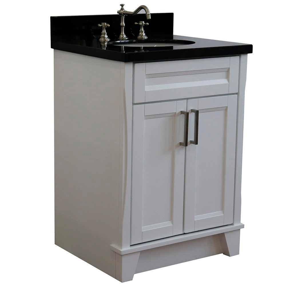 Bellaterra 25" Wood Single Vanity w/ Counter Top and Sink 400700-25-WH-BGO (White)