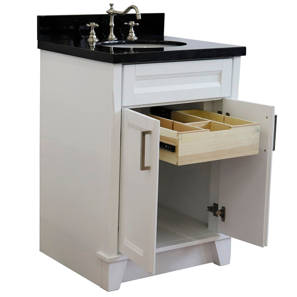 Bellaterra 25" Wood Single Vanity w/ Counter Top and Sink 400700-25-WH-BGO (White)