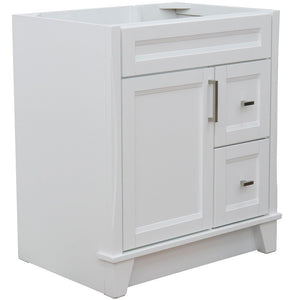 400700-30-WH White 30” Single Sink Vanity Top - Cabinet Only 