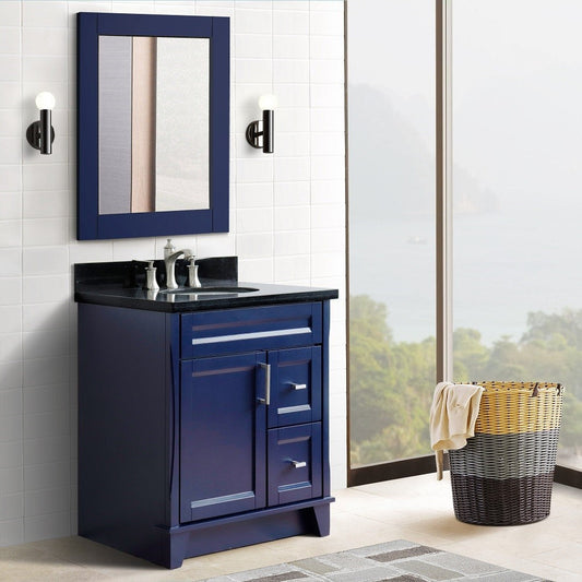 Bellaterra 400700-31-BU-BGO 31" Wood Single Vanity w/ Counter Top and Sink (Blue)