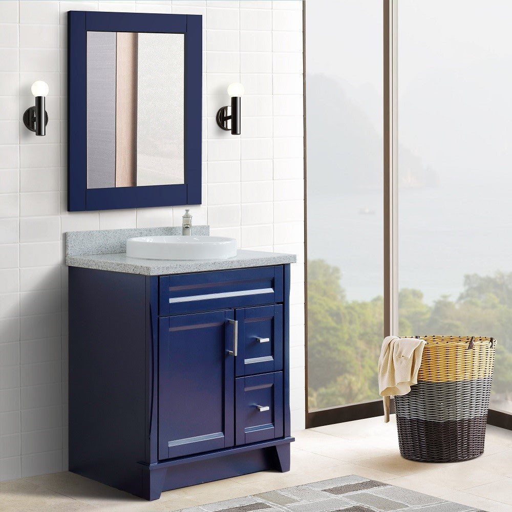 Bellaterra 400700-31-BU-GYRD 31" Wood Single Vanity w/ Counter Top and Sink (Blue)