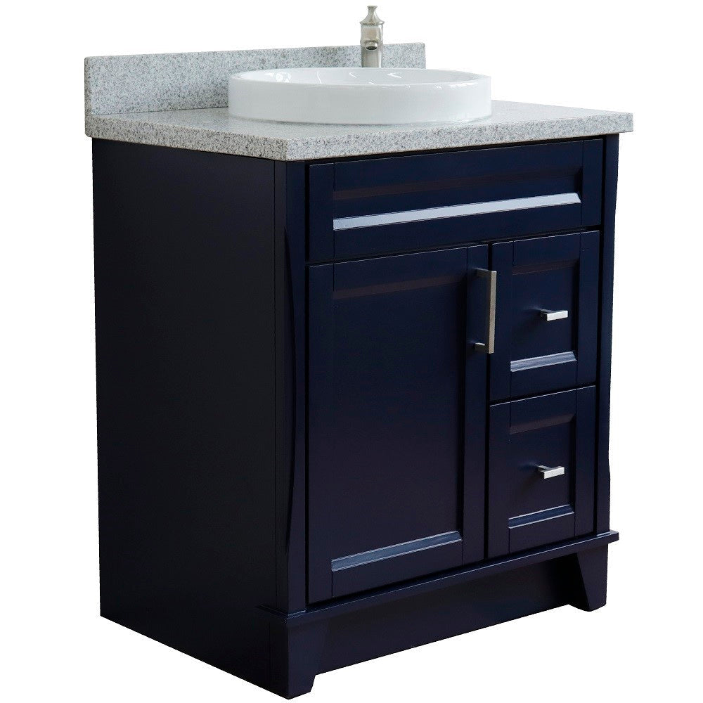 Bellaterra 400700-31-BU-GYRD 31" Wood Single Vanity w/ Counter Top and Sink (Blue)