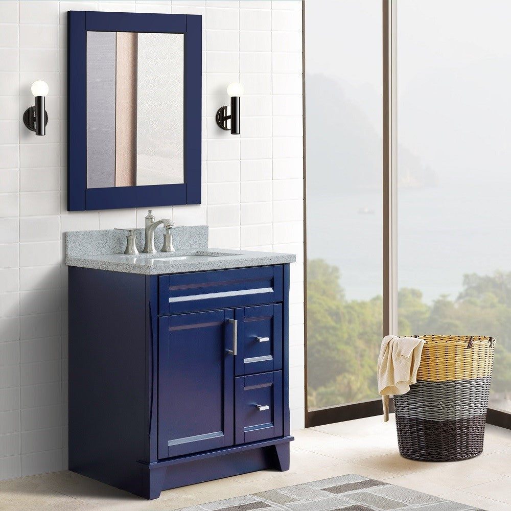 Bellaterra 400700-31-BU-GYR 31" Wood Single Vanity w/ Counter Top and Sink (Blue)