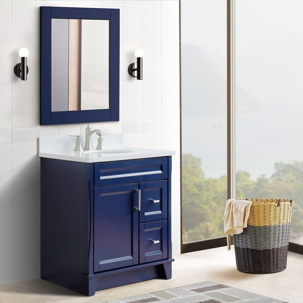 Bellaterra 400700-31-BU-WEO 31" Wood Single Vanity w/ Counter Top and Sink (Blue)